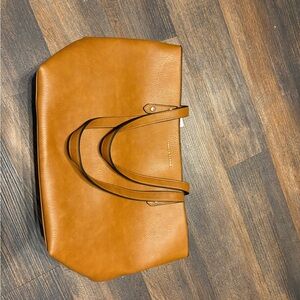 Elegant Tan Leather Tote Bag New!